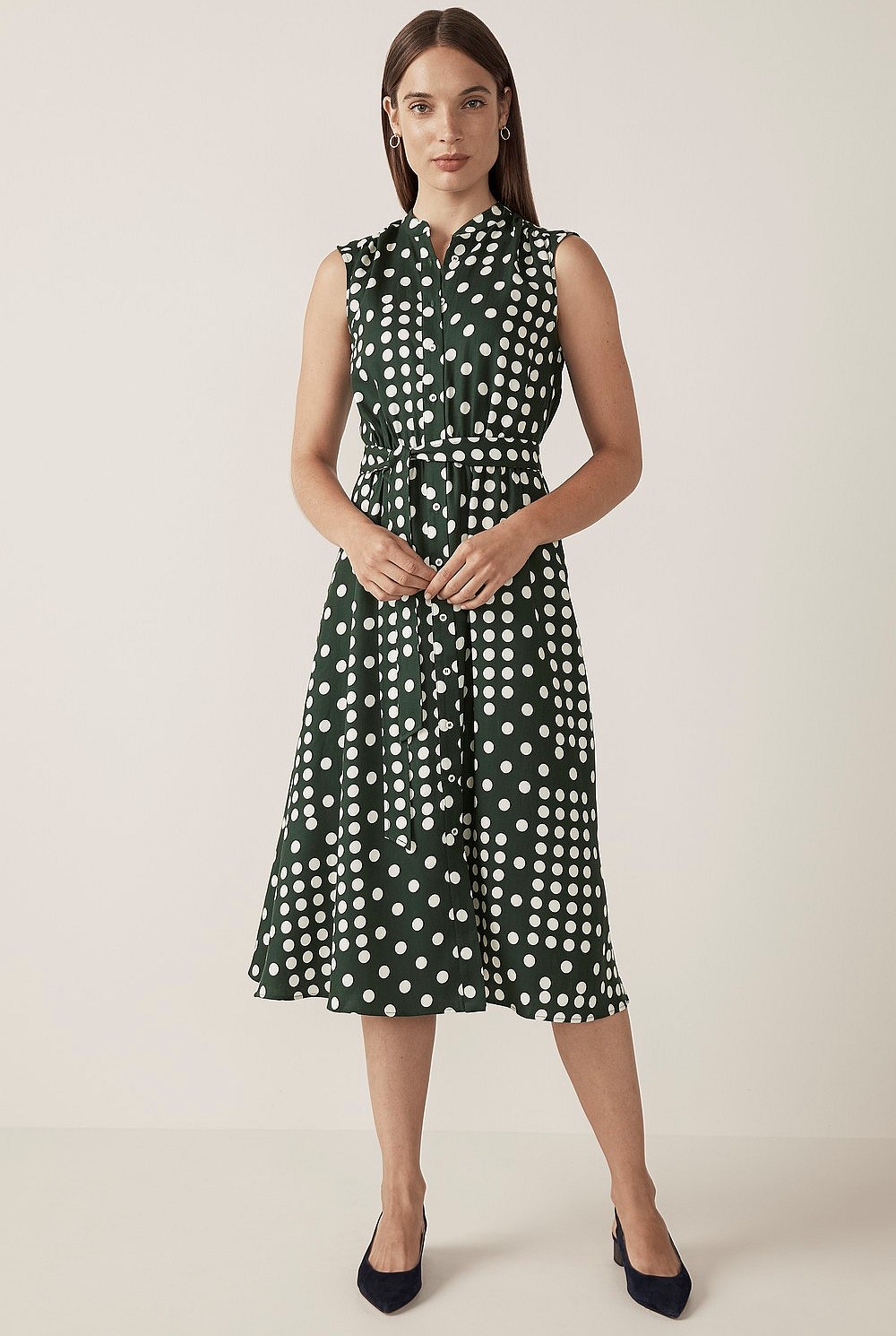 Block Spot Sleeveless Dress