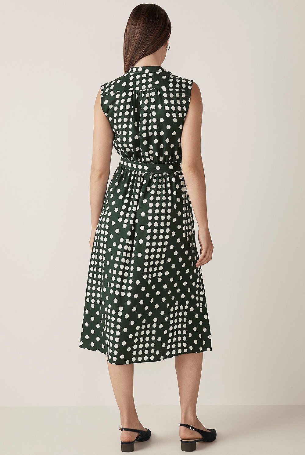 Block Spot Sleeveless Dress