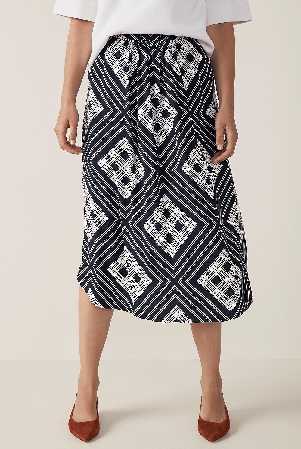 Geo Tile Print Skirt