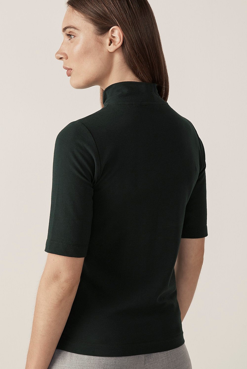 Mock Neck 1/2 Sleeve T-Shirt