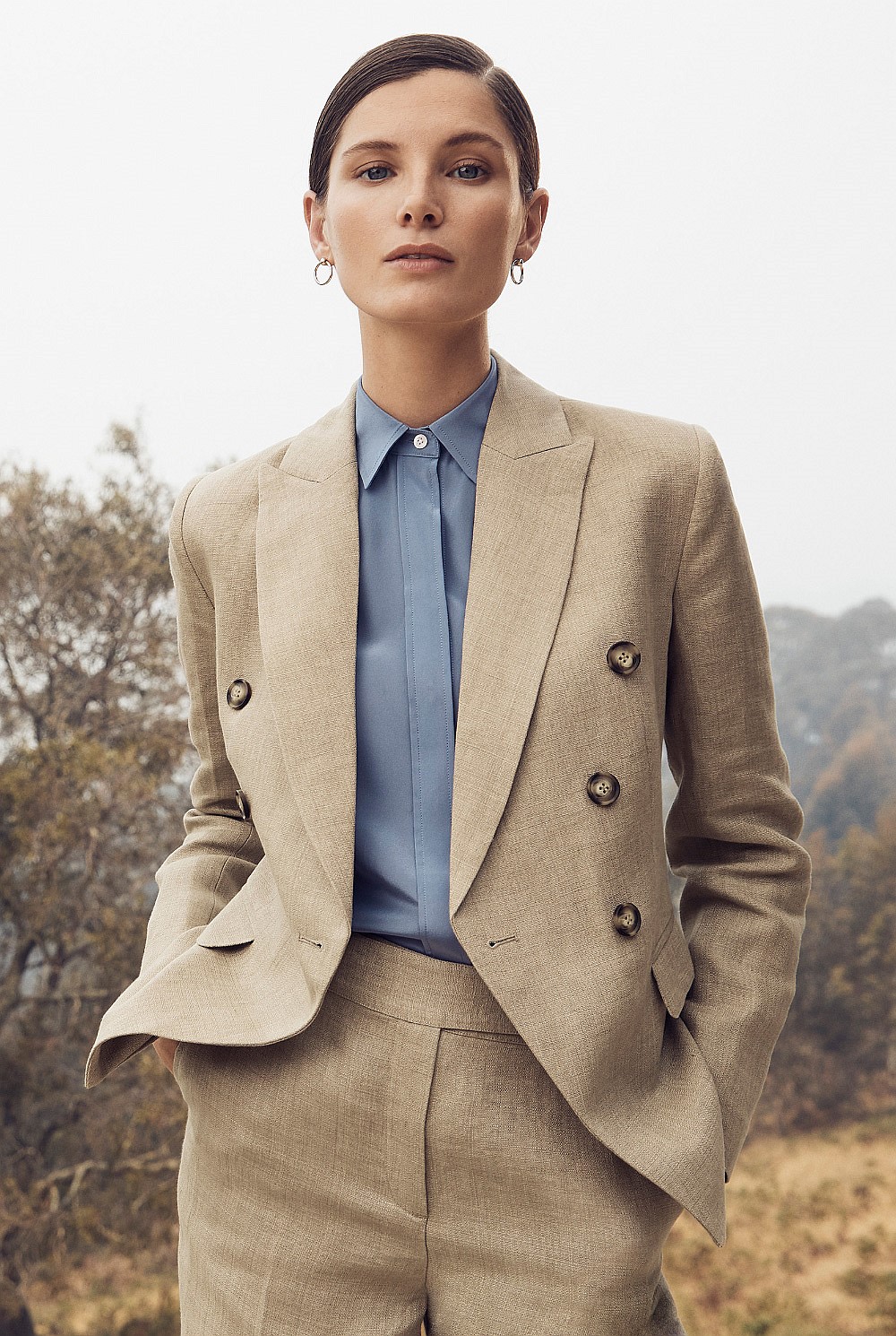 Linen Double Breasted Blazer