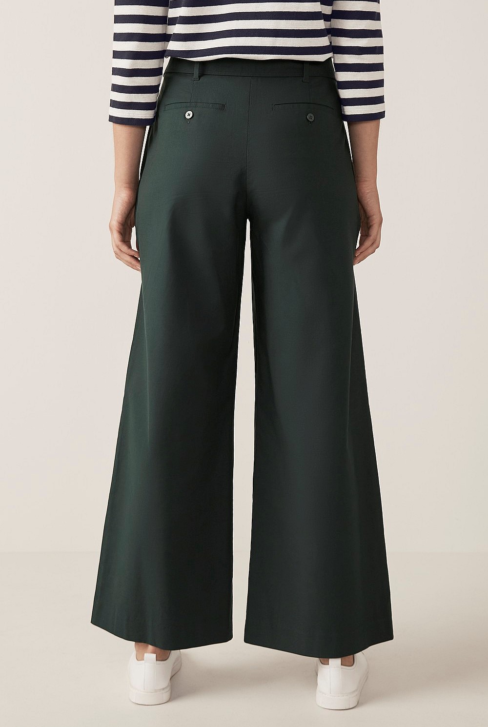Textured Cotton Wide Leg Pant