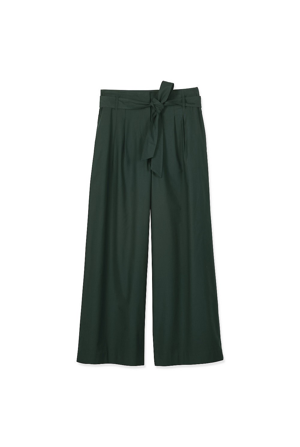 Textured Cotton Wide Leg Pant