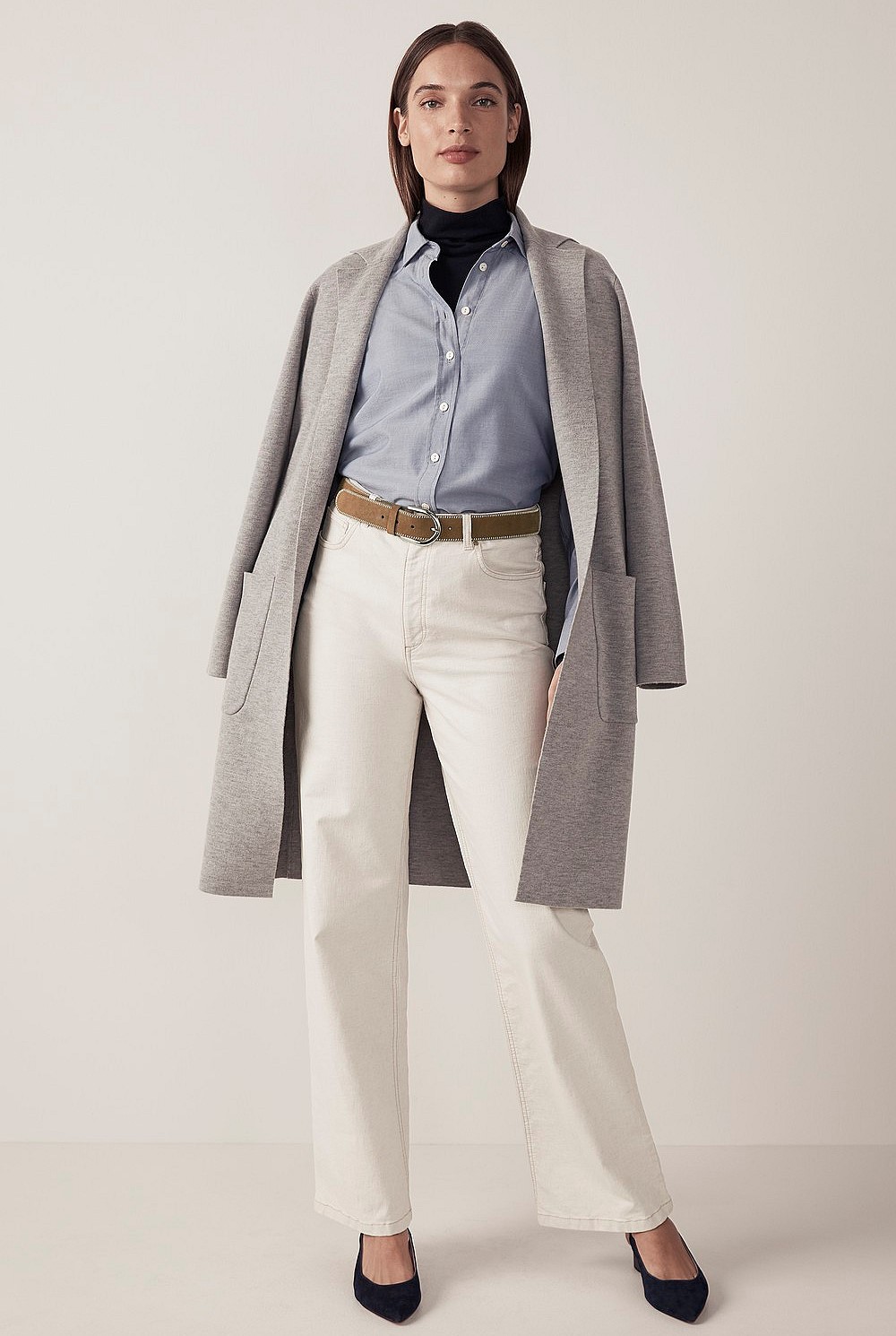 Wool Blend Knit Coat