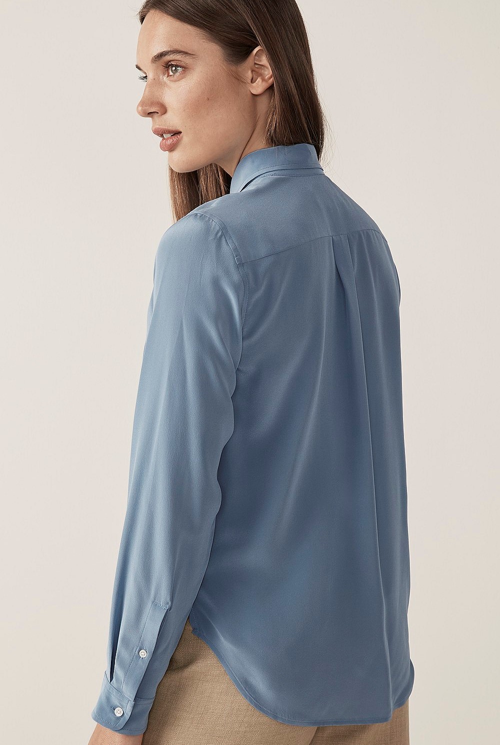 Silk Button Front Shirt