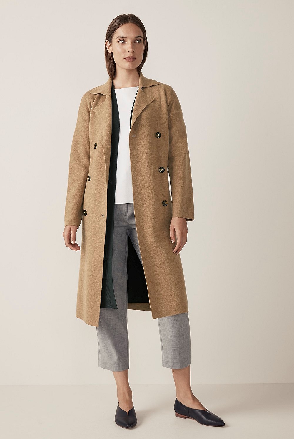 Merino Blend Knit Trench