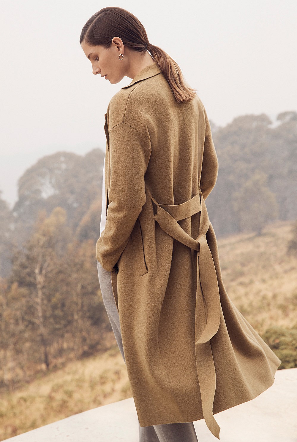 Merino Blend Knit Trench