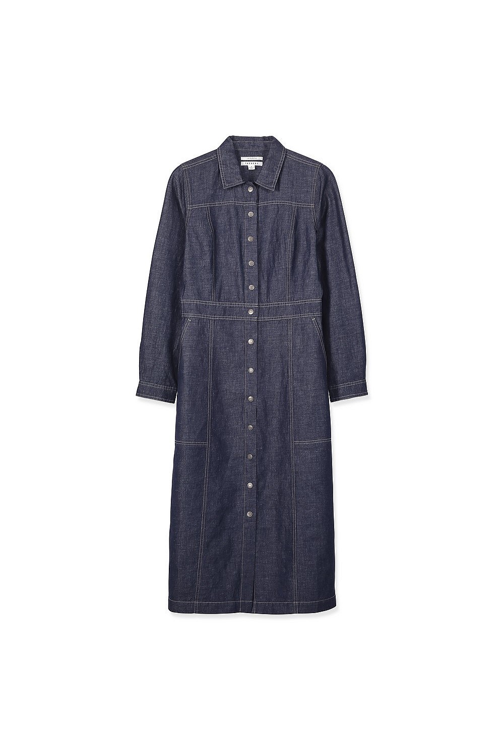 Yarn Dyed Button Front Shirt Dress