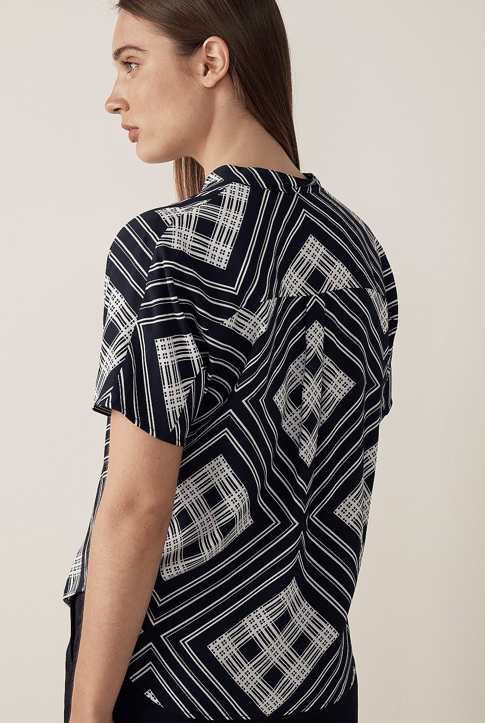 Geo Tile Print Blouse