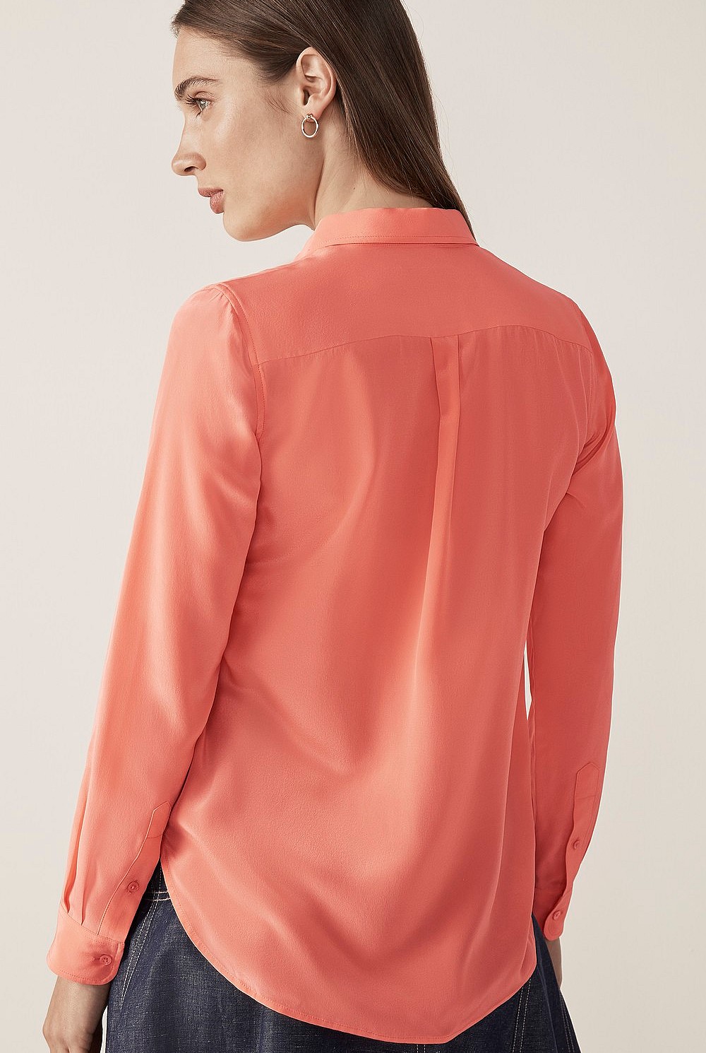 Silk Button Front Shirt