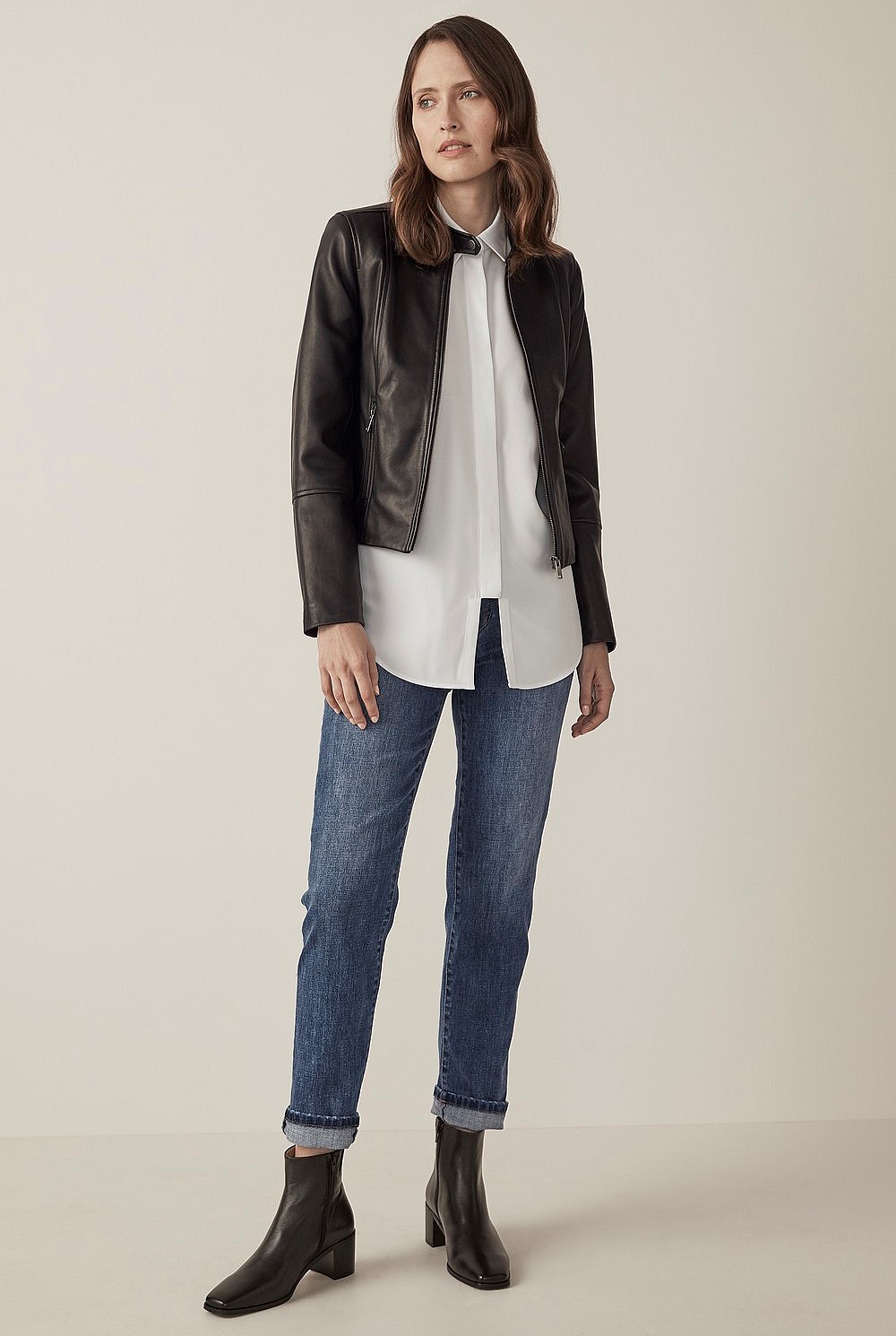 Acetate Blend Longline Shirt