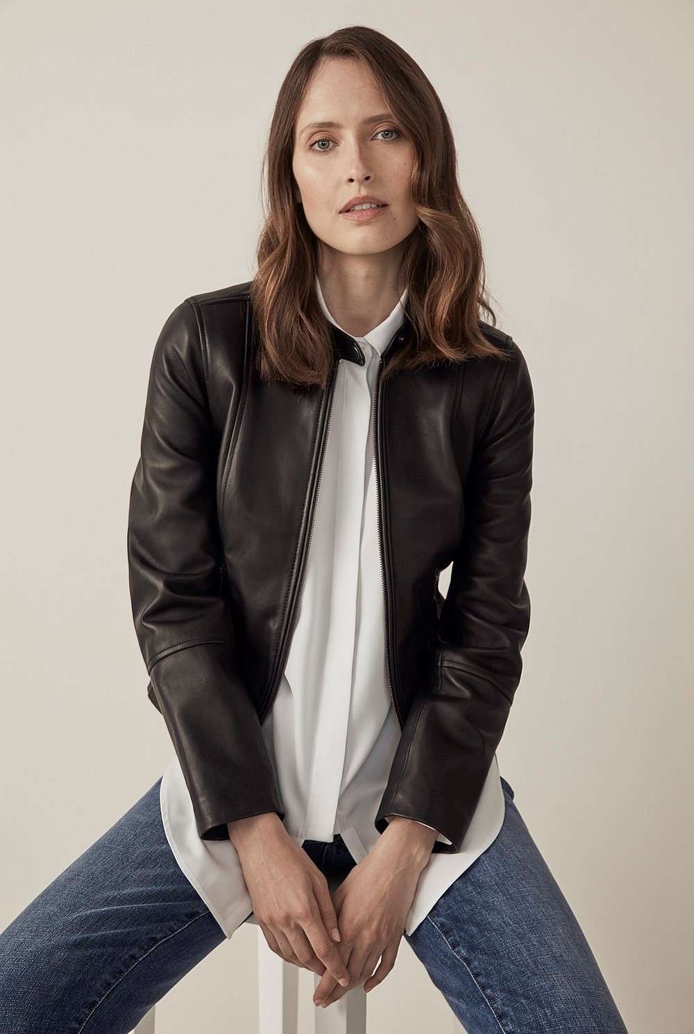 Acetate Blend Longline Shirt