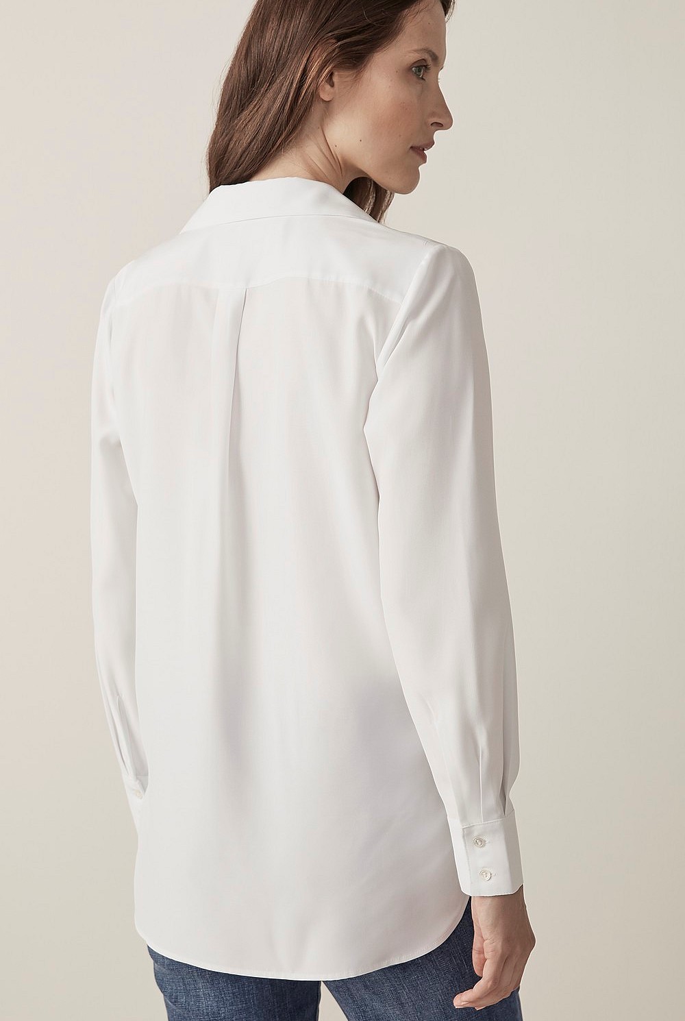 Acetate Blend Longline Shirt