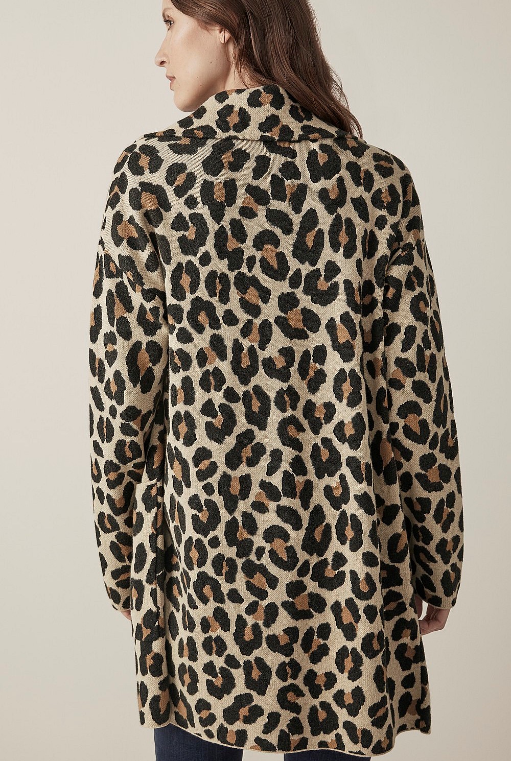 Cotton Blend Ocelot Cardigan