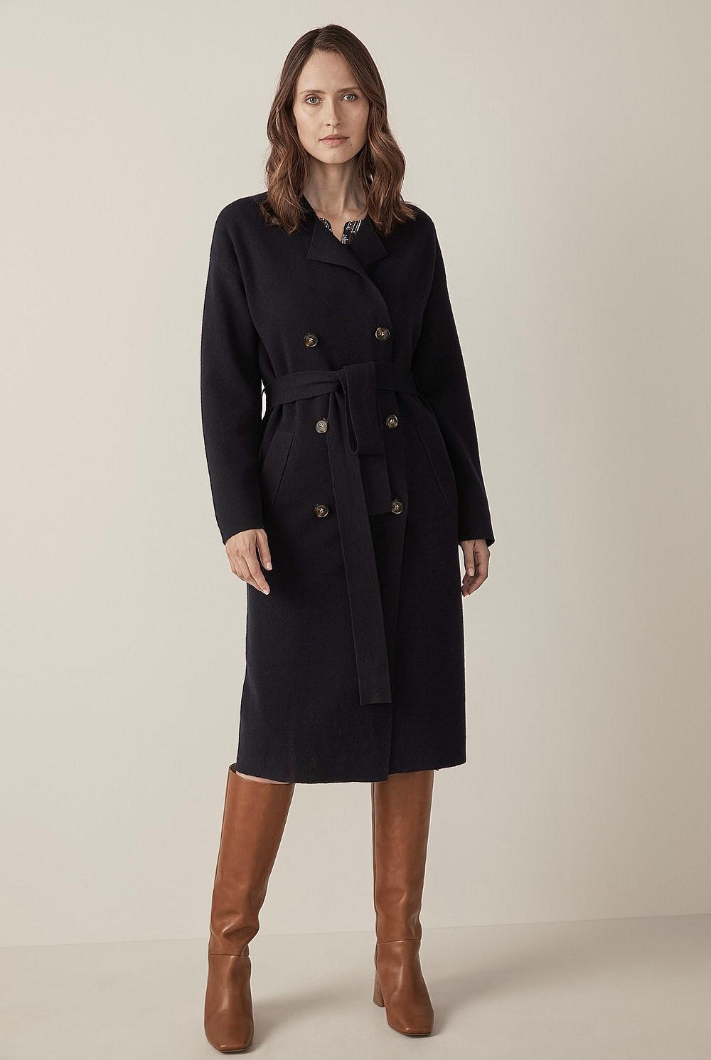 Merino Blend Knit Trench