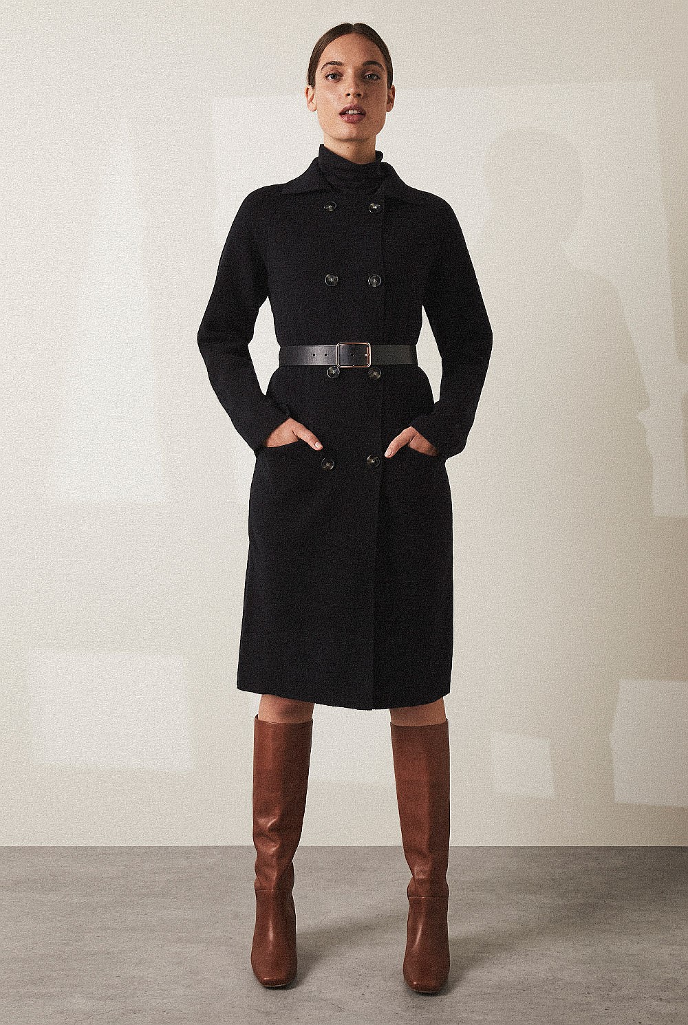 Merino Blend Knit Trench