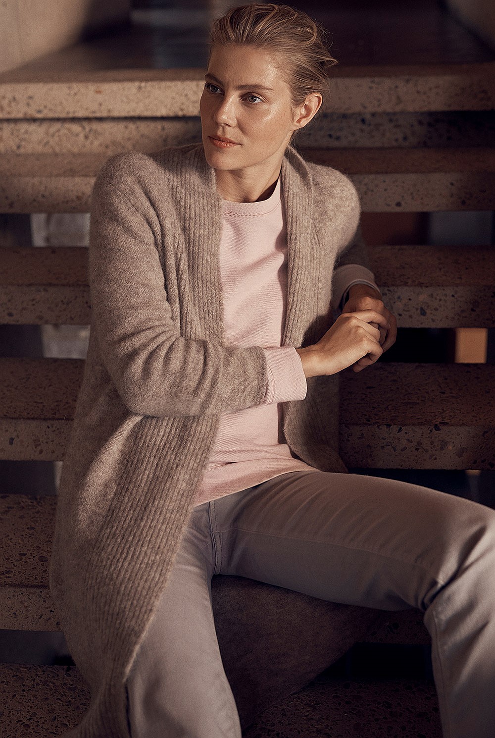 Alpaca Blend Rib Cardigan