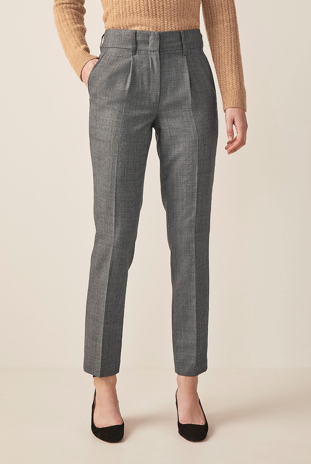 Yarn Dyed Pleat Front Pant