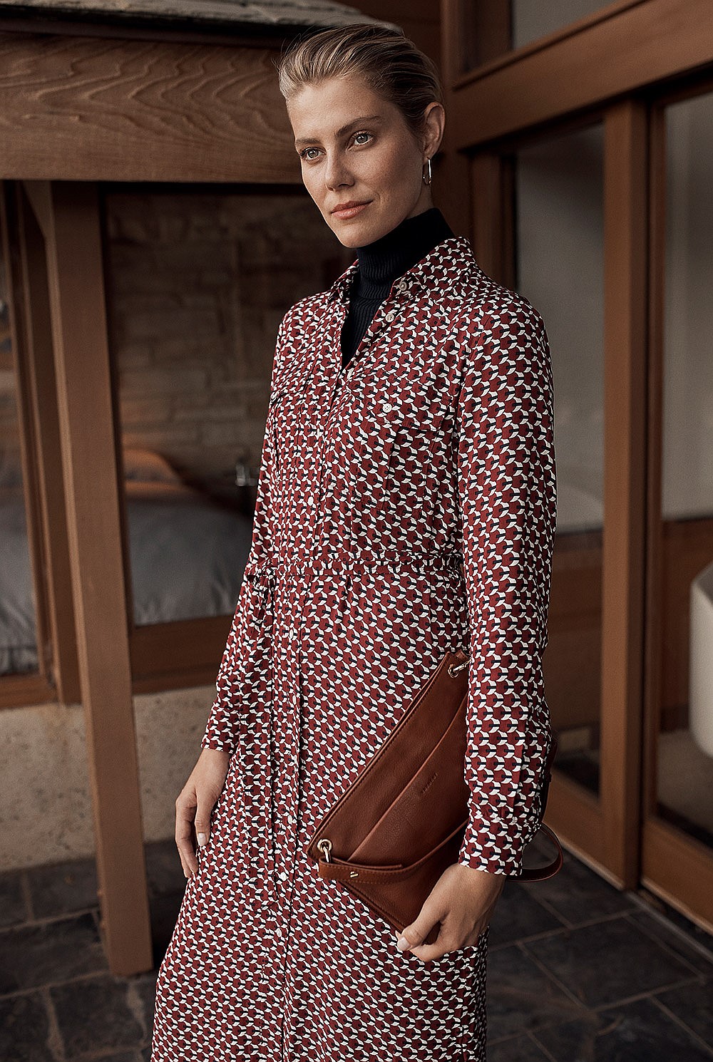 Geometric Spot Print Dress