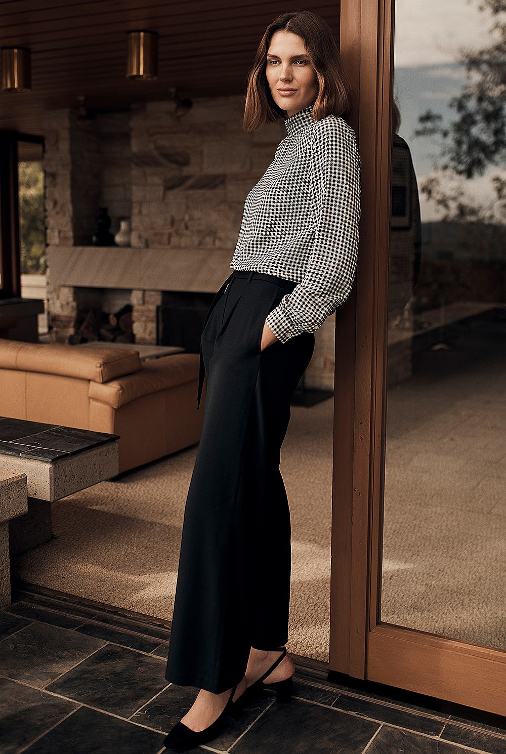 Flannel Wide Leg Pant