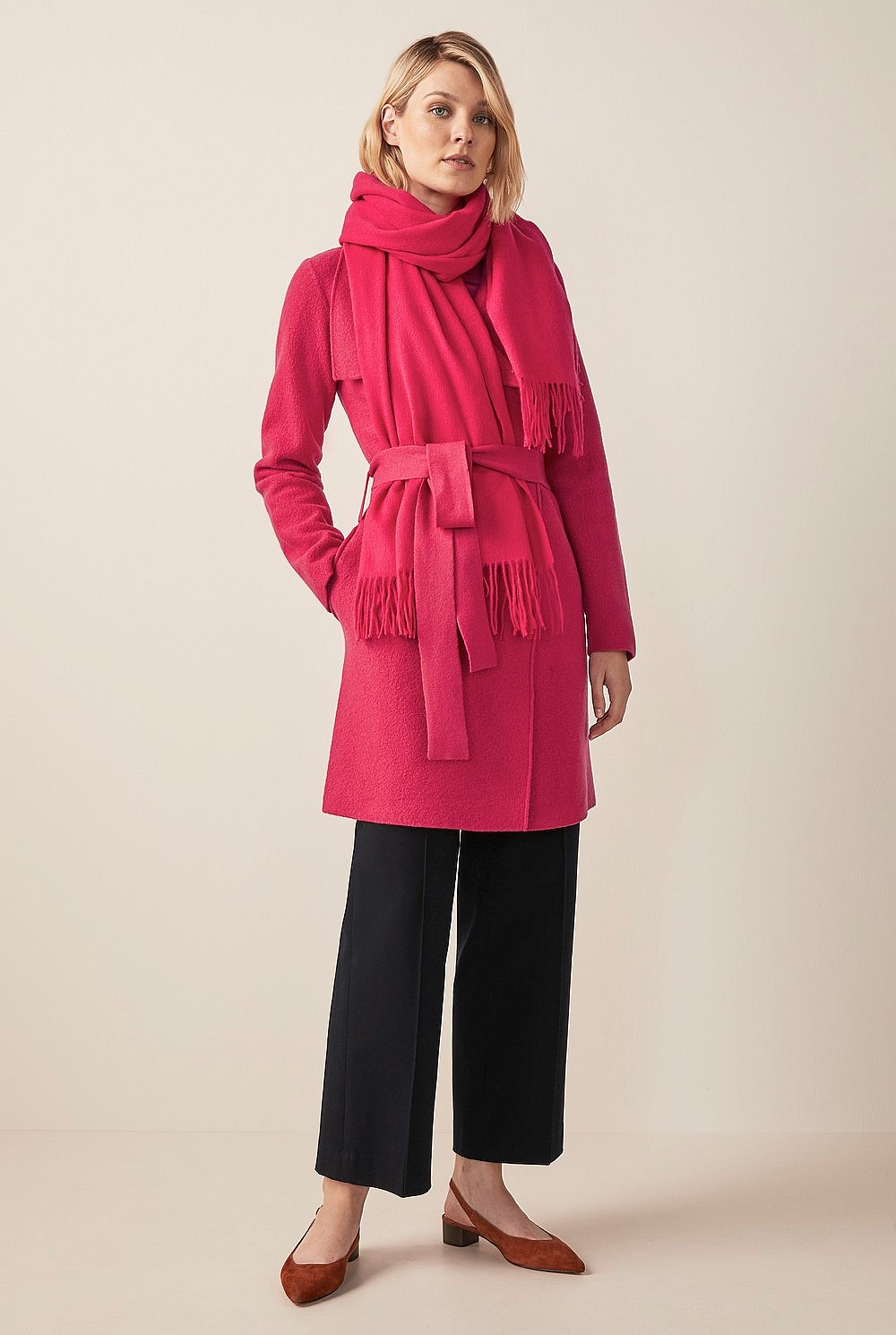 Boiled Wool Waterfall Knit