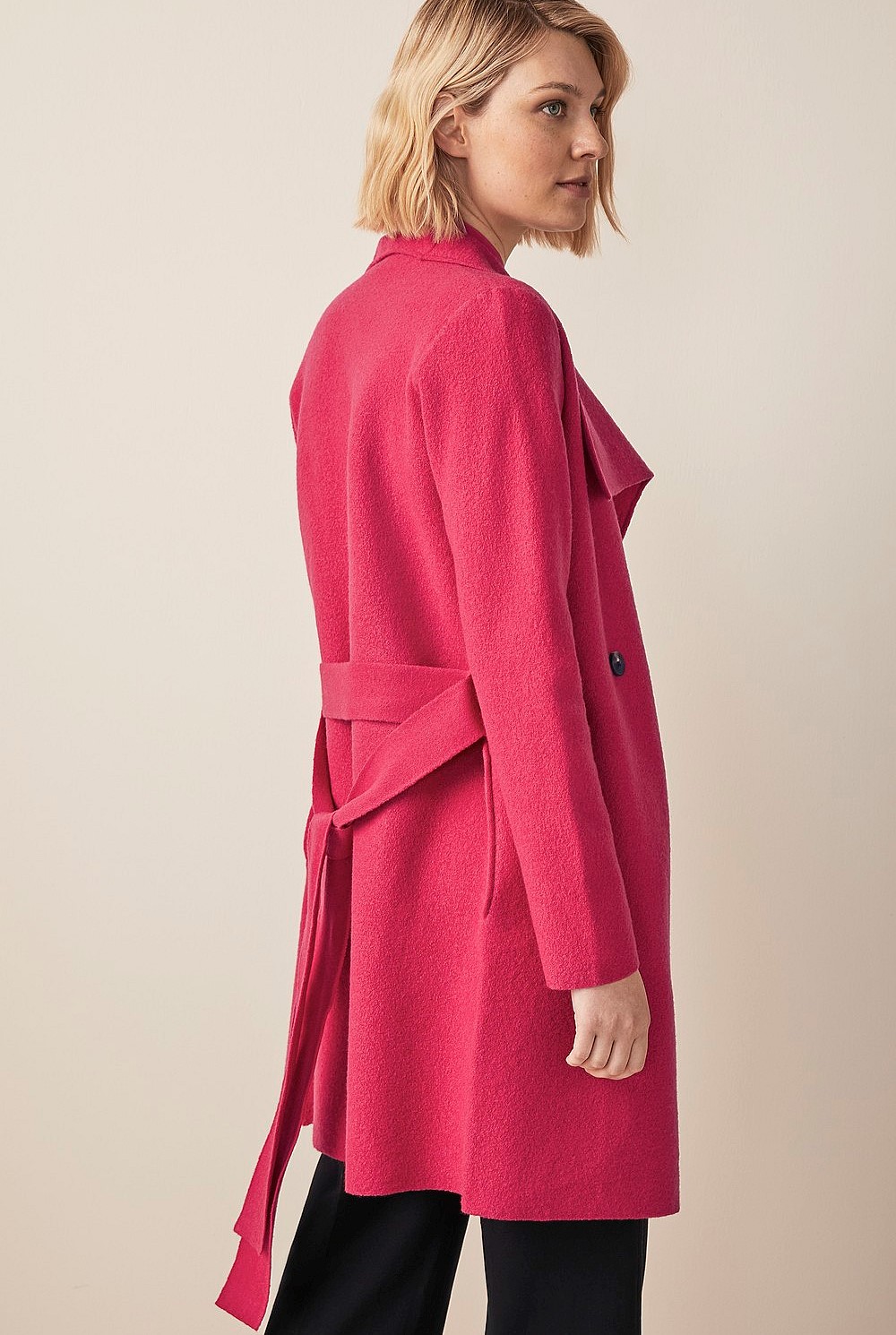 Boiled Wool Waterfall Knit