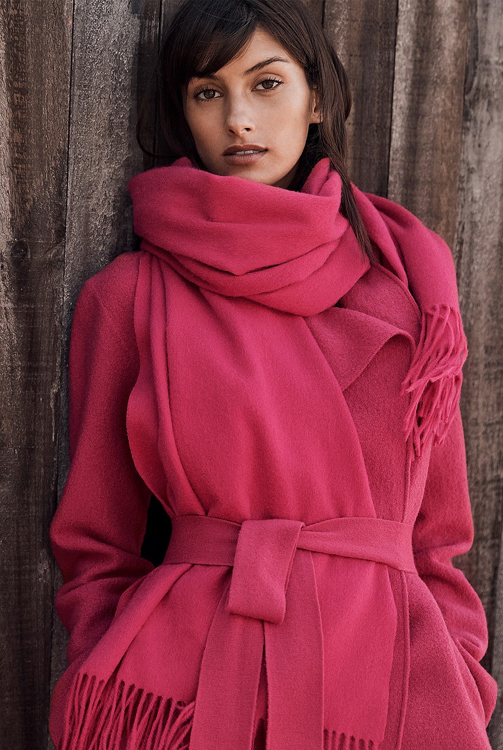 Boiled Wool Waterfall Knit