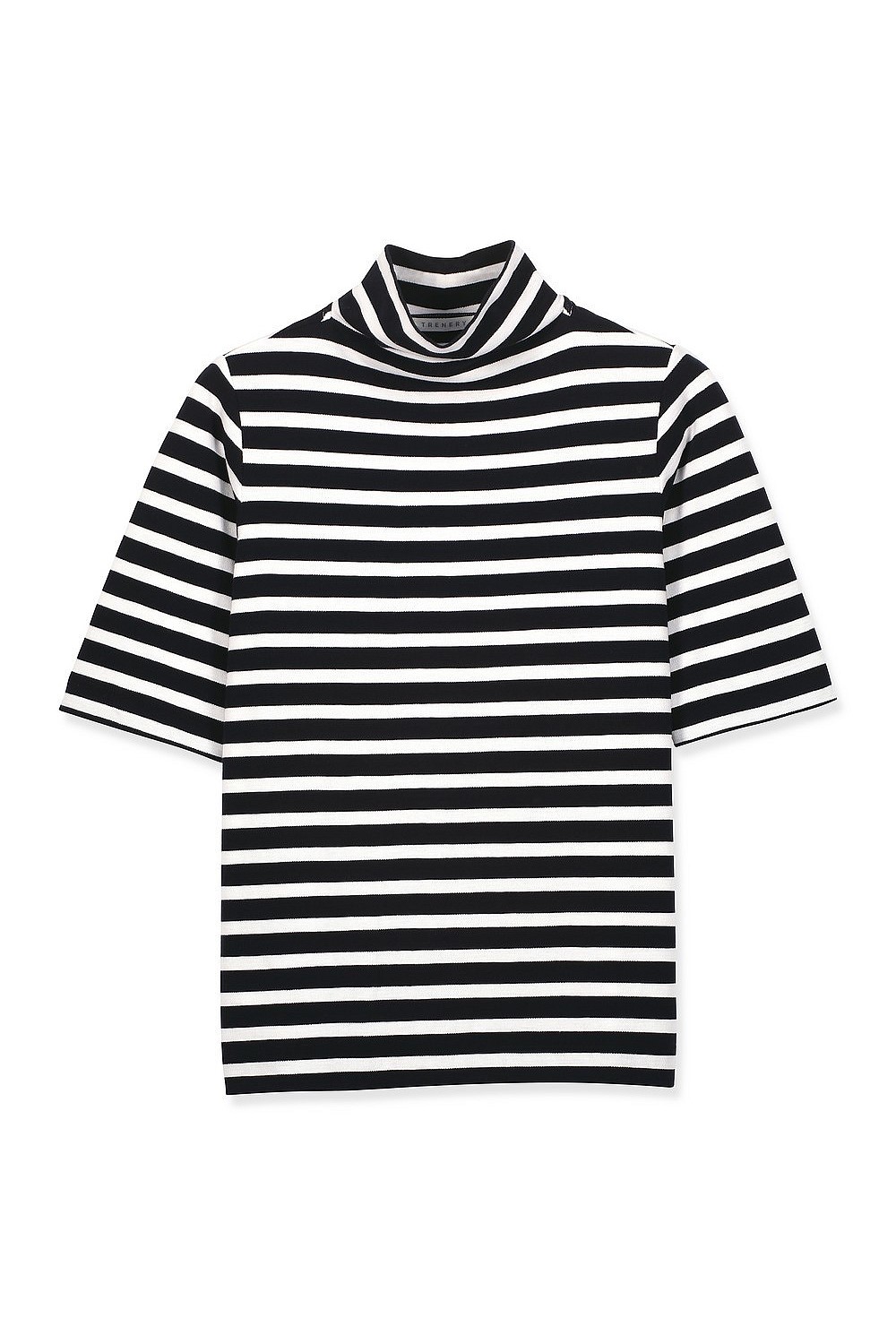 Stripe Mock Neck T-Shirt