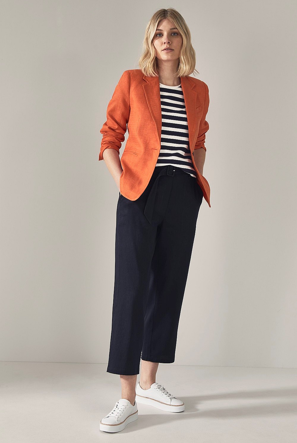 Cotton Linen Yarn Dyed Blazer
