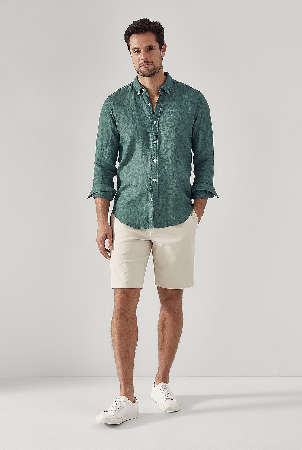 Tailored Fit Delave Linen Long Sleeve Shirt