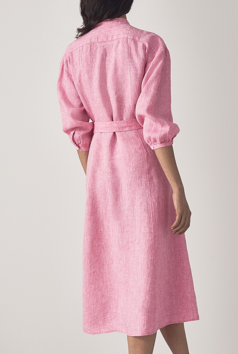 Linen Yarn Dyed Shirt Dress