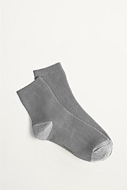 Metallic Rib 3/4 Crew Sock