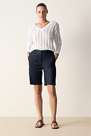 Stretch Linen Blend Short