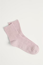 Contrast Rib 3/4 Sock