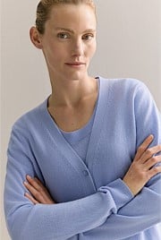 Merino Cashmere V Neck Cardigan