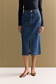 Australian Cotton Blend Classic Denim Skirt