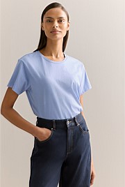 Cotton Silk Relaxed T-Shirt