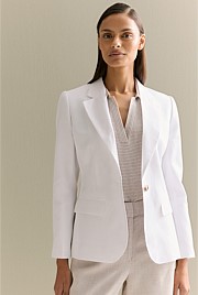 Linen Twill Single Breasted Blazer