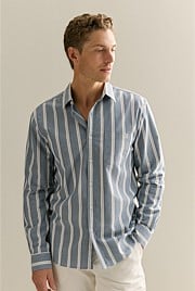 Regular Fit Stripe Monogram Oxford Shirt