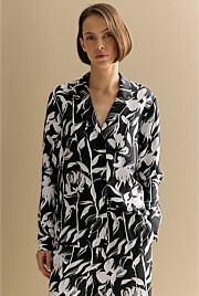 Silk Twill Floral Shirt