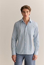 Cotton Poplin Multi Stripe Shirt