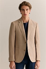 Regular Fit Irish Linen Herringbone Blazer