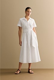 Broderie Anglaise Shirt Dress