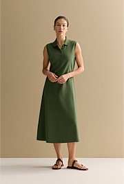 Cotton Pique Sleeveless Polo Dress