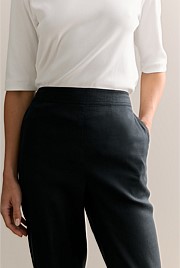 Stretch Linen Blend Pull On Pant