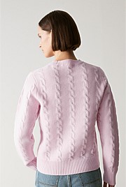 Wool Cable Knit Crew