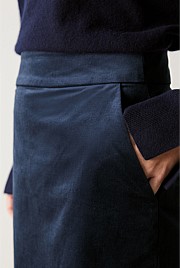 Stretch Velvet Pencil Skirt