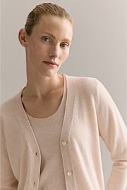 Merino Cashmere V Neck Cardigan