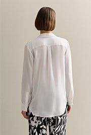 Silk Concealed Placket Shirt