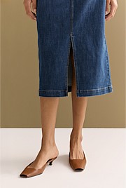 Australian Cotton Blend Classic Denim Skirt